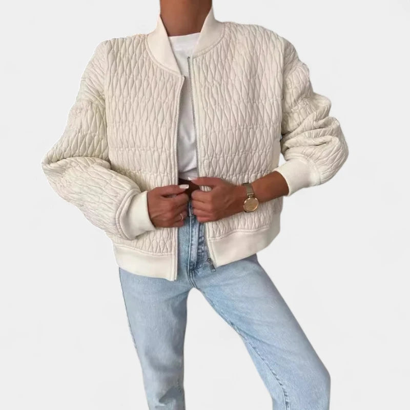 Gleame.-Jassen-Gleame Jas - Gewatteerde damesjas met ritssluiting in trendy bomberstijl