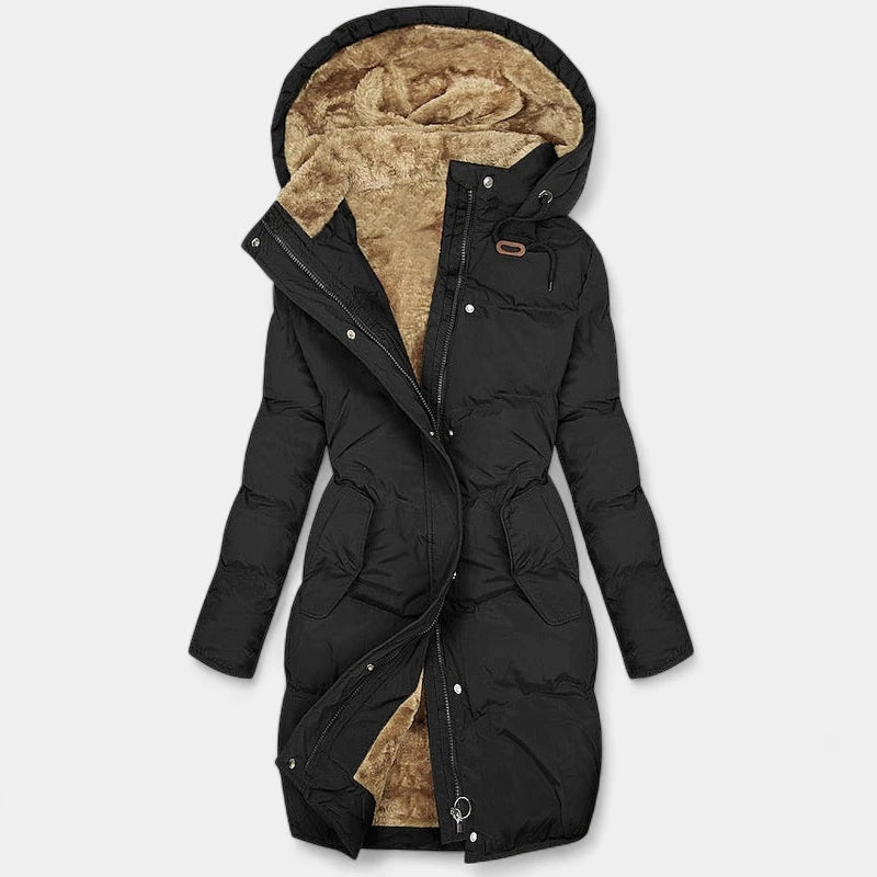 Gleame.-Jassen-Gleame Jas – Luxe gewatteerde damesjas met warme teddyvoering en capuchon