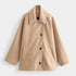Gleame.-Jassen-Gleame Jas - Oversized mantel met lange mouwen en knoopsluiting voor dames