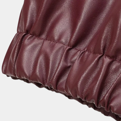 Gleame.-Jassen-Gleame Leren Jas - Stoere jas met ritssluiting en klassieke reverskraag voor dames