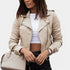 Gleame.-Jassen-Gleame Leren Jasje - Cropped zomerjas model met rits