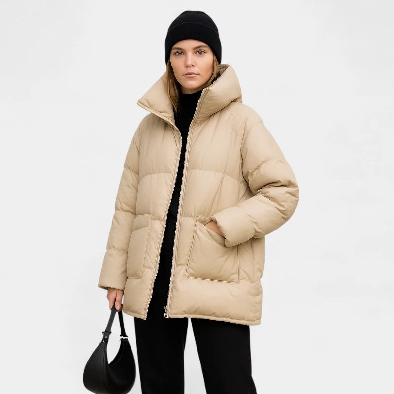 Gleame.-Jassen-Gleame Puffer jas – Oversized dames winterjas met capuchon en donsvulling