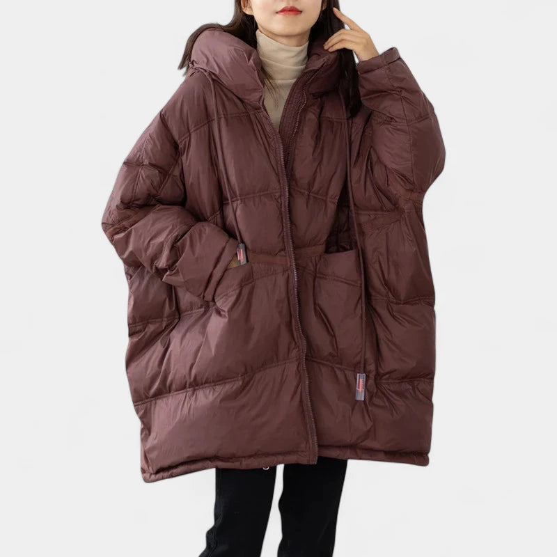 Gleame.-Jassen-Gleame Puffer jas – Oversized dames winterjas met capuchon en donsvulling
