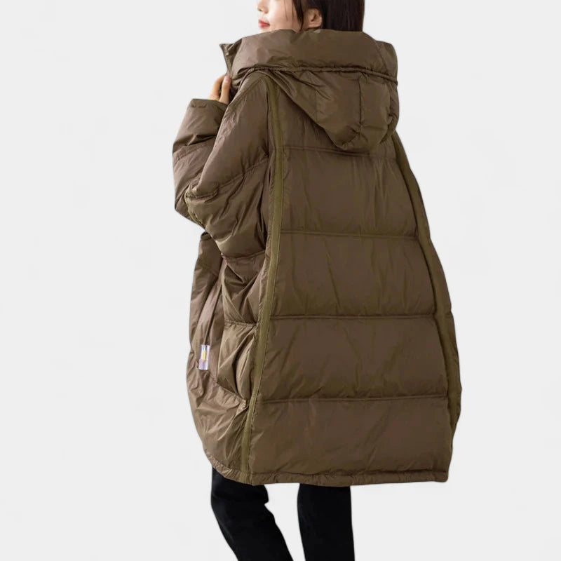 Gleame.-Jassen-Gleame Puffer jas – Oversized dames winterjas met capuchon en donsvulling