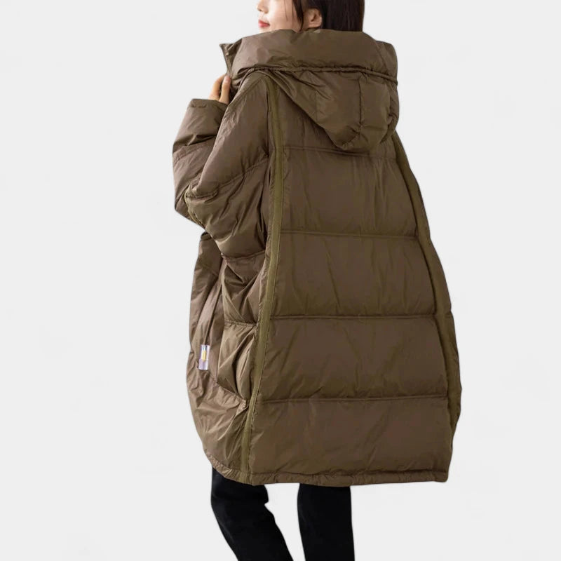 Gleame.-Jassen-Gleame Puffer jas – Oversized dames winterjas met capuchon en donsvulling