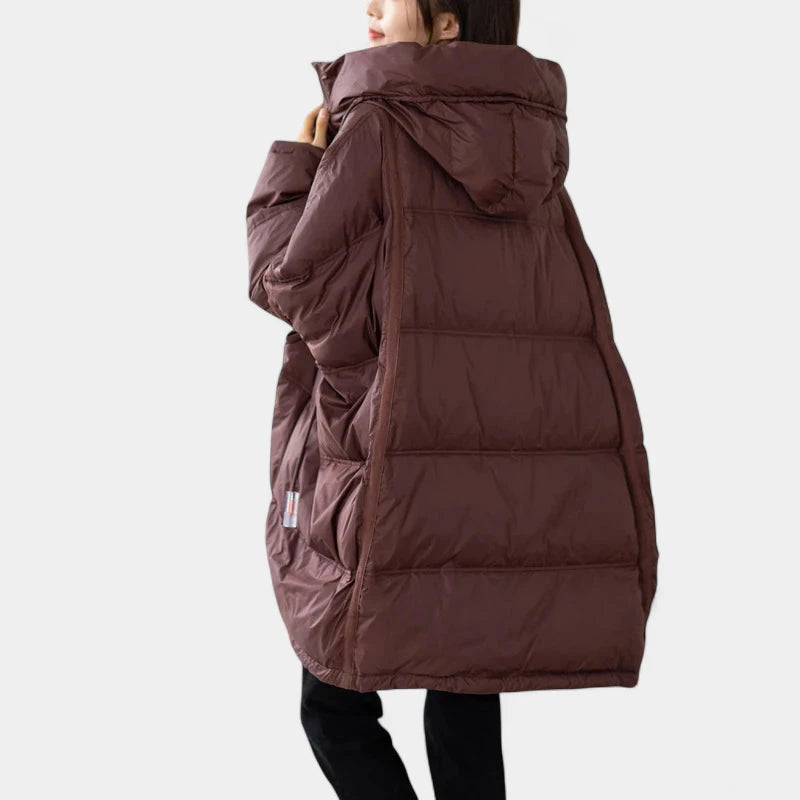 Gleame.-Jassen-Gleame Puffer jas – Oversized dames winterjas met capuchon en donsvulling