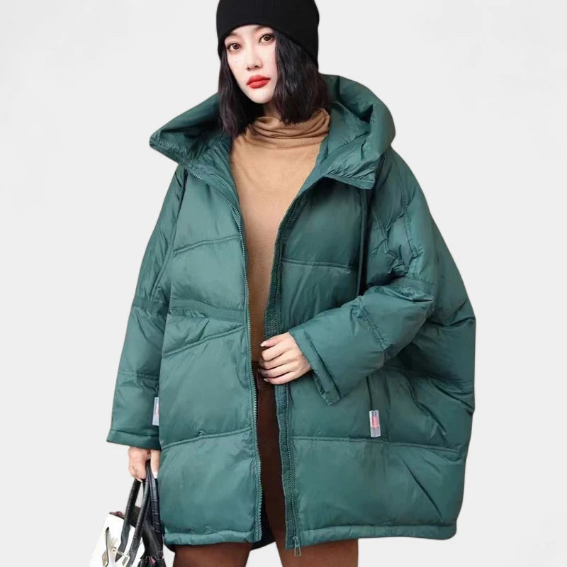 Gleame.-Jassen-Gleame Puffer jas – Oversized dames winterjas met capuchon en donsvulling