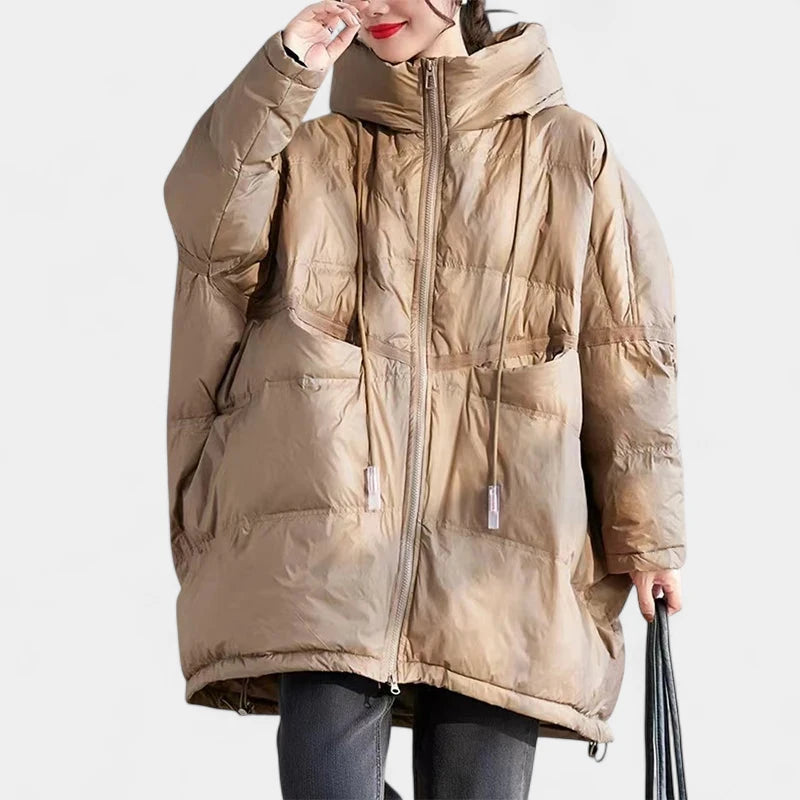 Gleame.-Jassen-Gleame Puffer jas – Oversized dames winterjas met capuchon en donsvulling