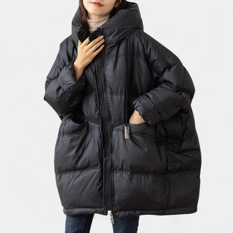 Gleame.-Jassen-Gleame Puffer jas – Oversized dames winterjas met capuchon en donsvulling