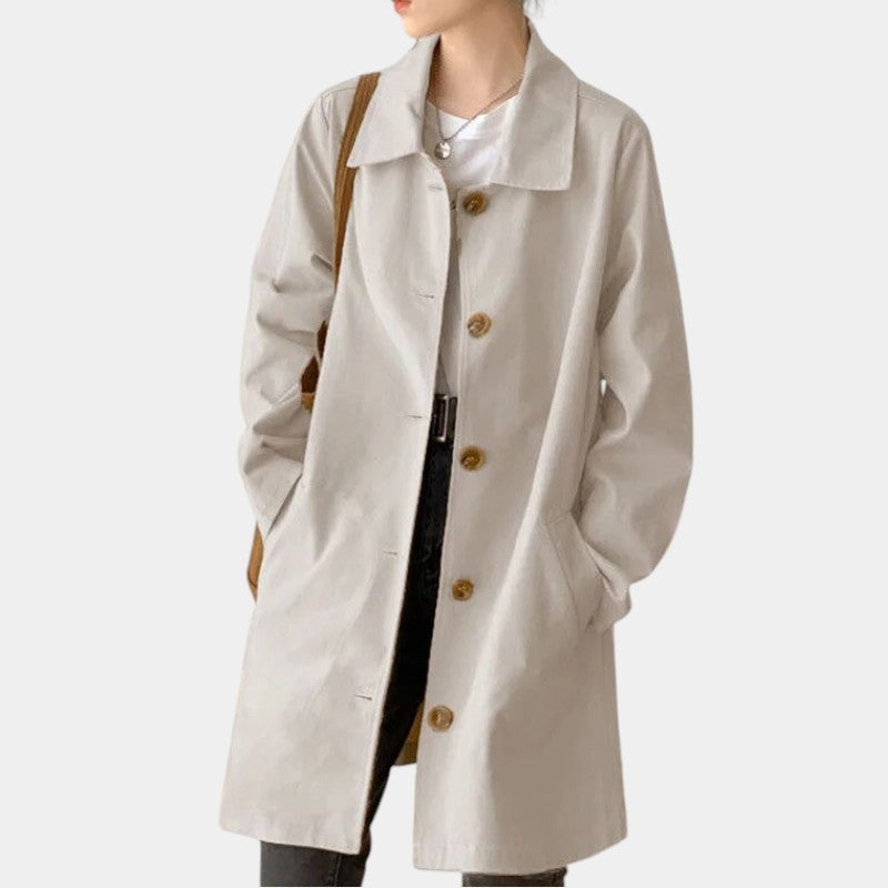 Gleame.-Jassen-Gleame Trenchcoat - Simpele mid-lange trenchcoat voor dames