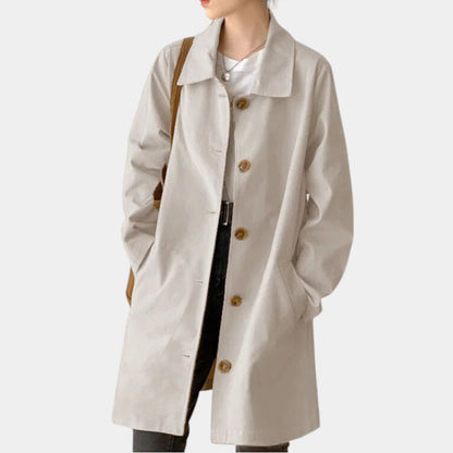 Gleame.-Jassen-Gleame Trenchcoat - Simpele mid-lange trenchcoat voor dames