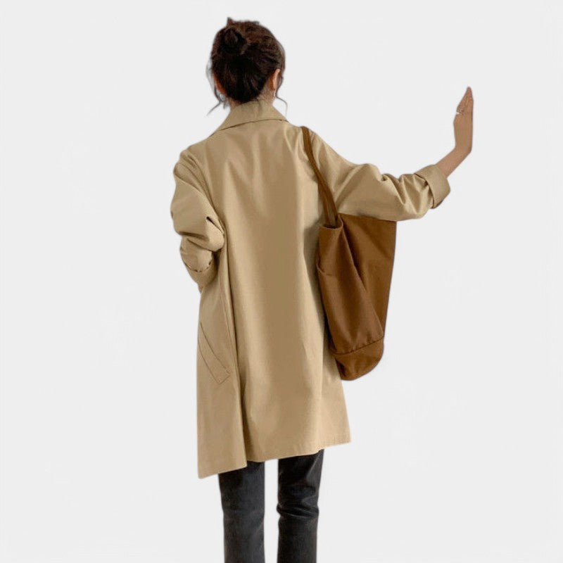 Gleame.-Jassen-Gleame Trenchcoat - Simpele mid-lange trenchcoat voor dames