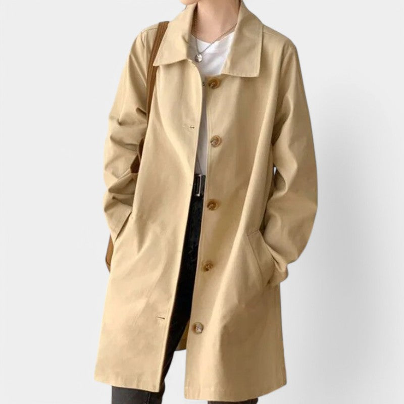 Gleame.-Jassen-Gleame Trenchcoat - Simpele mid-lange trenchcoat voor dames