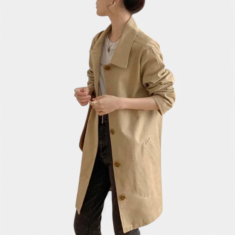 Gleame.-Jassen-Gleame Trenchcoat - Simpele mid-lange trenchcoat voor dames