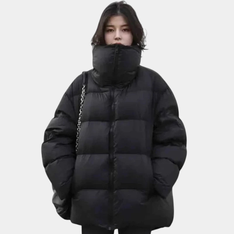 Gleame.-Jassen-Gleame Winterjas – Damesjas met opstaande kraag en gewatteerd oversized model