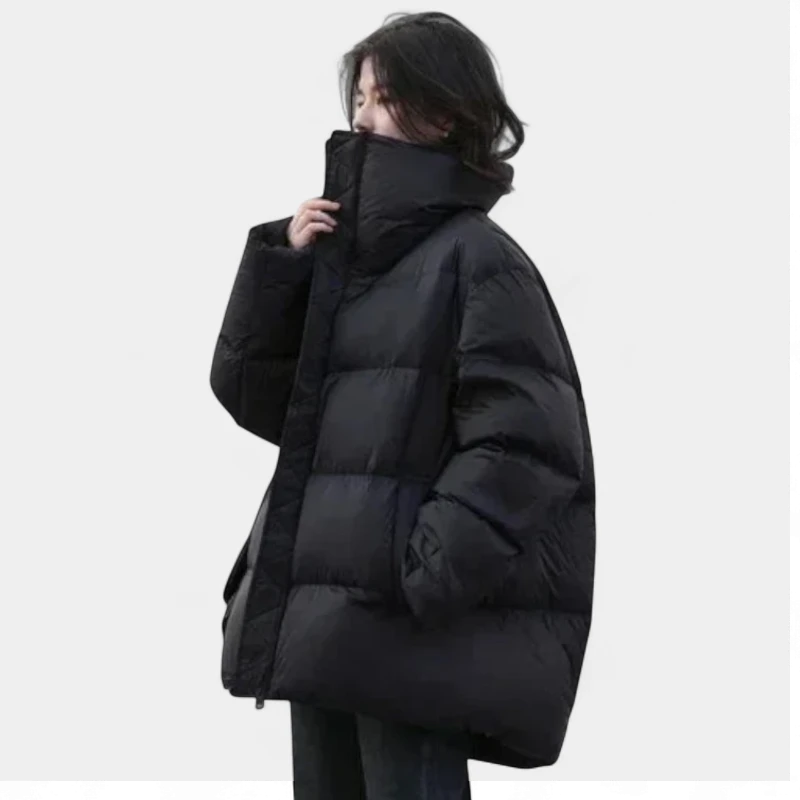 Gleame.-Jassen-Gleame Winterjas – Damesjas met opstaande kraag en gewatteerd oversized model