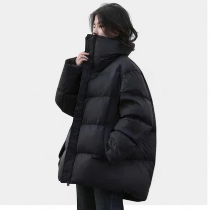 Gleame.-Jassen-Gleame Winterjas – Damesjas met opstaande kraag en gewatteerd oversized model