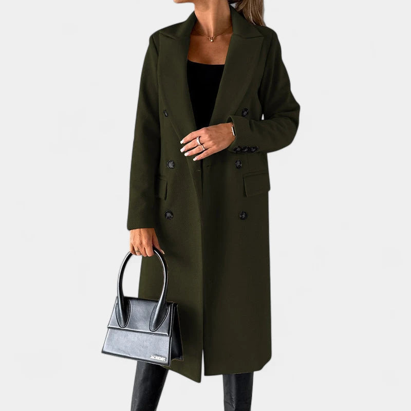 Gleame.-Jassen-Gleame Winterjas – Elegante dames mantel met dubbele rij knopen
