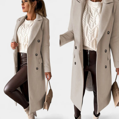Gleame.-Jassen-Gleame Winterjas – Elegante dames mantel met dubbele rij knopen