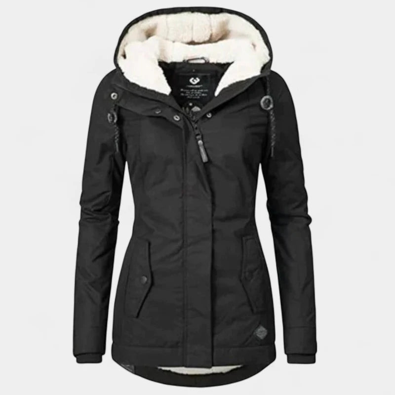 Gleame.-Jassen-Gleame Winterjas – Warme damesjas met capuchon en fleece voering