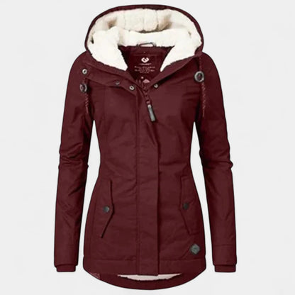 Gleame.-Jassen-Gleame Winterjas – Warme damesjas met capuchon en fleece voering