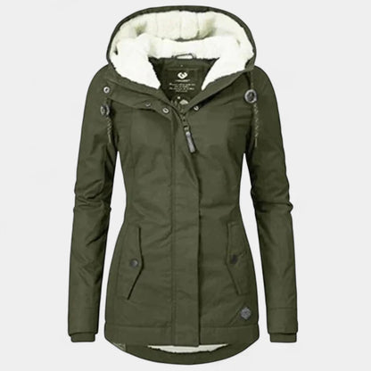 Gleame.-Jassen-Gleame Winterjas – Warme damesjas met capuchon en fleece voering