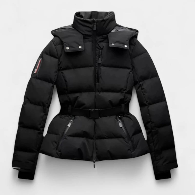 Gleame.-Jassen-Gleame Winterjas - Waterdichte dames pufferjas met ceintuur en hoge kraag