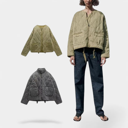 Gleame.-Jassen-Gleame jas - Comfortabele damesjas van katoen voor de herfst