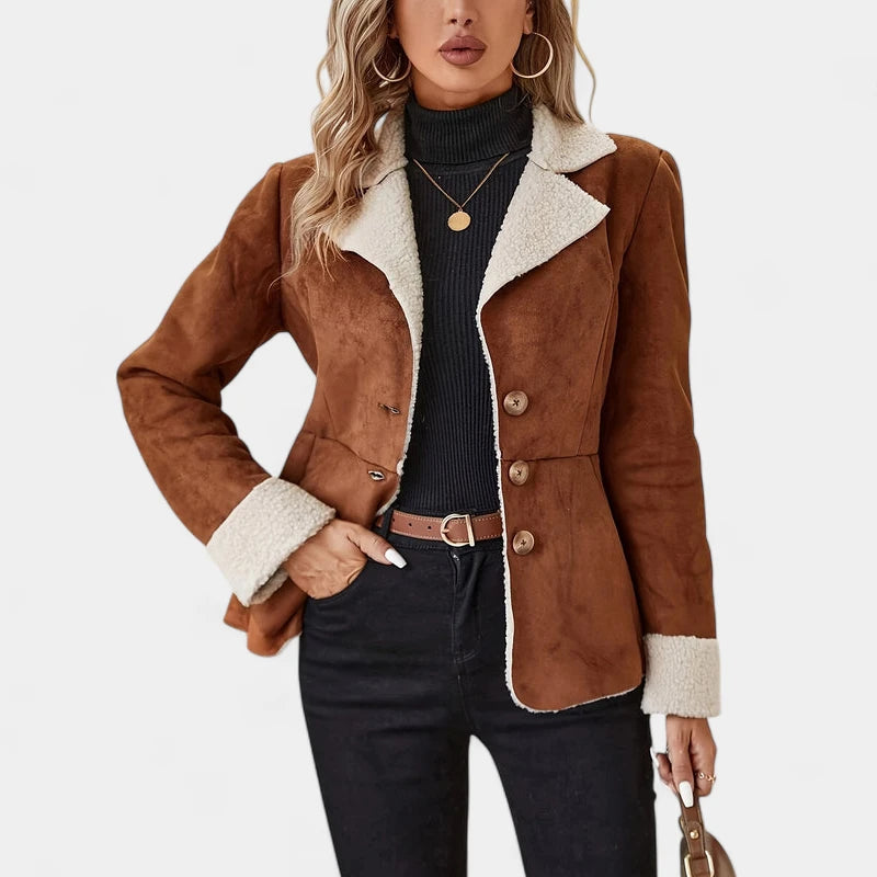 Gleame.-Jassen-Gleame jas - Dames jas met knoopsluiting en lange mouwen