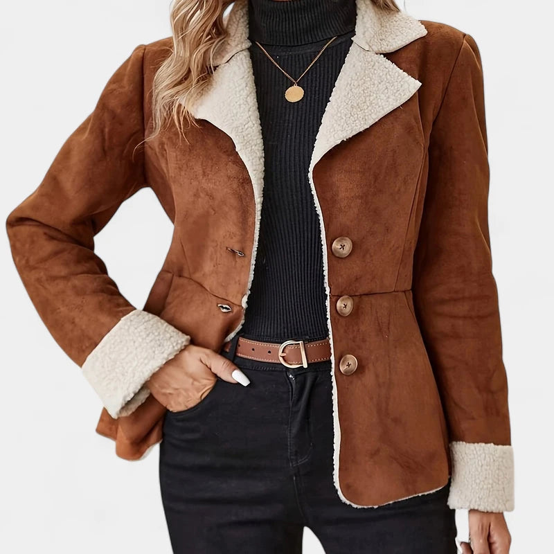 Gleame.-Jassen-Gleame jas - Dames jas met knoopsluiting en lange mouwen