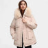 Gleame.-Jassen-Gleame winterjas voor dames - Heuplange jas met bontkraag en ritssluiting