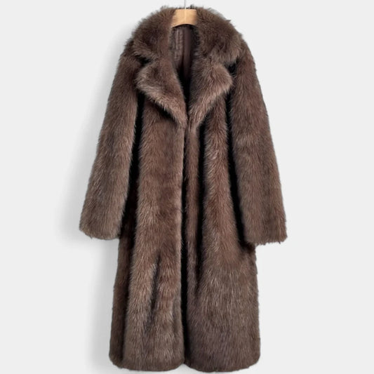 Gleame.-Jassen-Gleame winterjas voor dames - Oversized bontjas met grote kraag en lange lengte