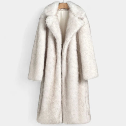 Gleame.-Jassen-Gleame winterjas voor dames - Oversized bontjas met grote kraag en lange lengte