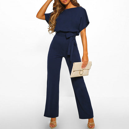 Gleame.-Jumpsuits-Gleame Jumpsuit - Stijlvolle chic jumpsuit met lace-up taille