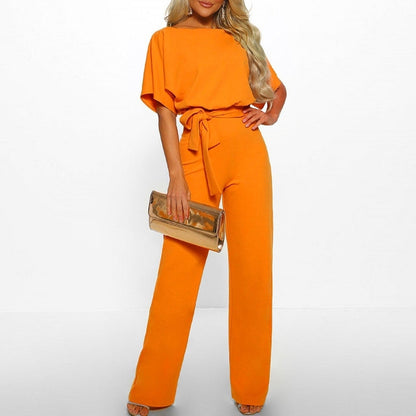 Gleame.-Jumpsuits-Gleame Jumpsuit - Stijlvolle chic jumpsuit met lace-up taille