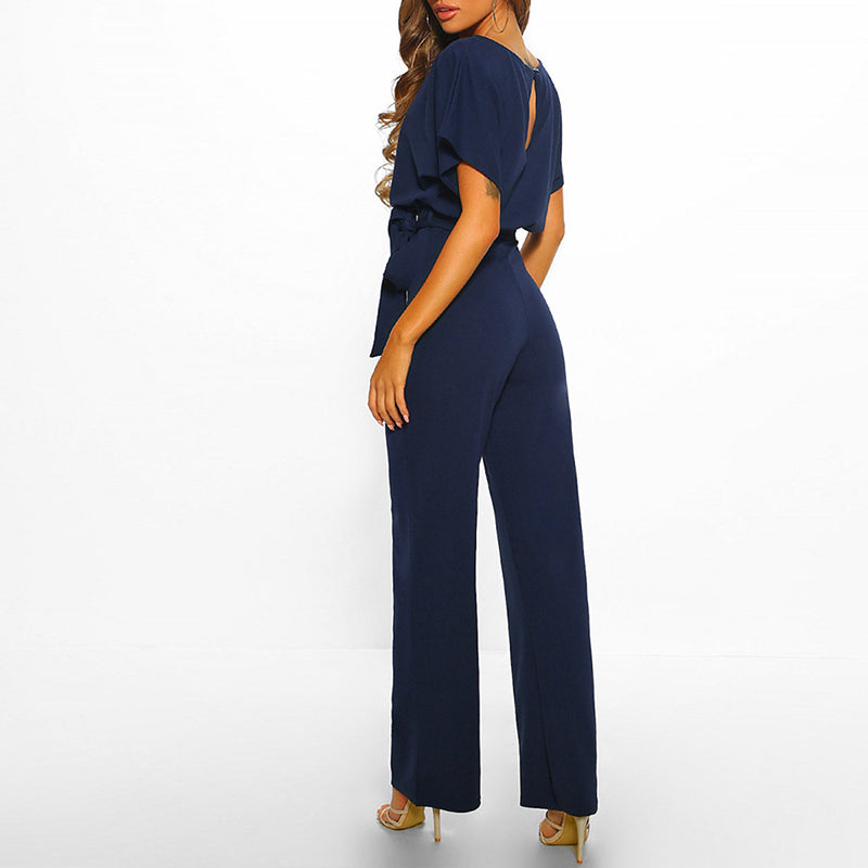 Gleame.-Jumpsuits-Gleame Jumpsuit - Stijlvolle chic jumpsuit met lace-up taille