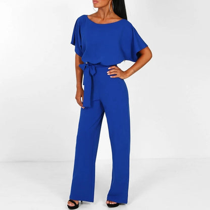 Gleame.-Jumpsuits-Gleame Jumpsuit - Stijlvolle chic jumpsuit met lace-up taille