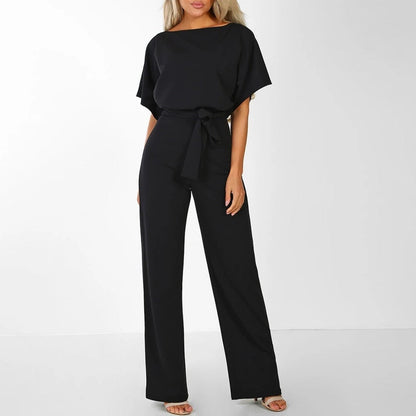 Gleame.-Jumpsuits-Gleame Jumpsuit - Stijlvolle chic jumpsuit met lace-up taille