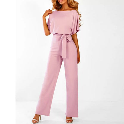 Gleame.-Jumpsuits-Gleame Jumpsuit - Stijlvolle chic jumpsuit met lace-up taille