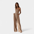 Gleame.-Jumpsuits-Gleame Jumpsuit - Strapless jumpsuit met brede pijpen
