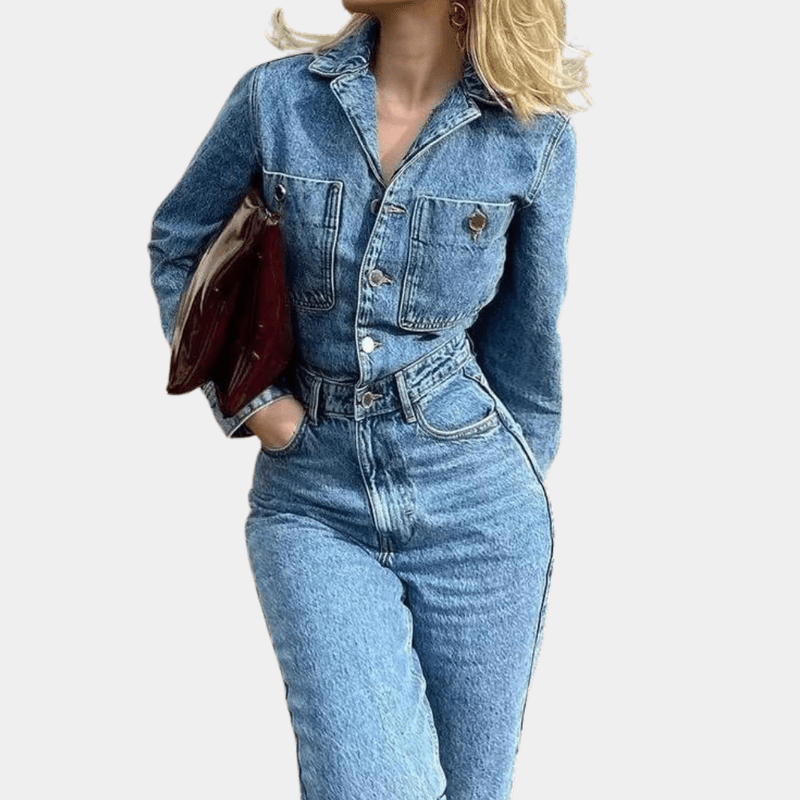 Gleame.-Jumpsuits-Gleame jumpsuit - Stijlvol denim jumpsuit voor elke gelegenheid