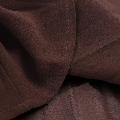 Gleame.-Jurk-Gleame | Dames Midi-jurk Plooirok Overhemdkraag Lange Mouw Bruin