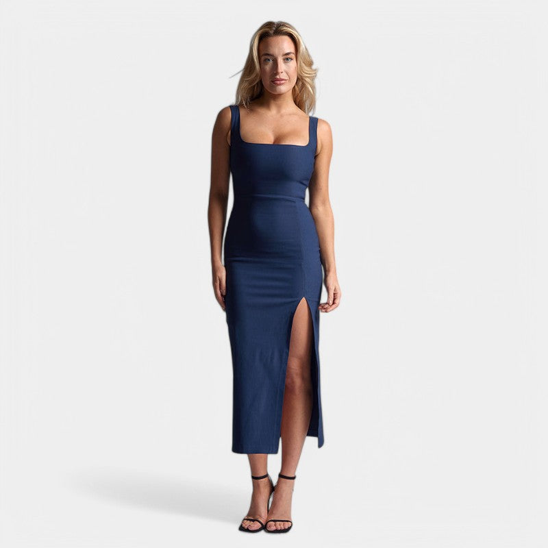 Gleame.-Jurken & Jumpsuits-Gleame Bodycon-jurk - Flatterende bodycon-jurk in marineblauw