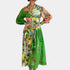 Gleame.-Jurken & Jumpsuits-Gleame Damesjurk - Lange mouwen V-hals maxi jurk met bloemenprint