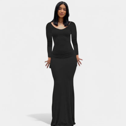Gleame.-Jurken &amp; Jumpsuits-Gleame Dress - Lange bodyconjurk met spaghettibandjes