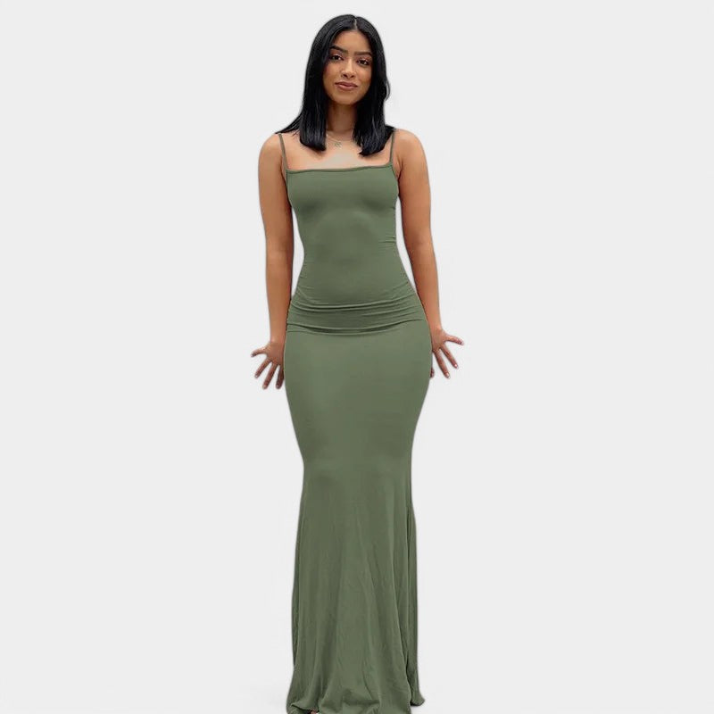 Gleame.-Jurken &amp; Jumpsuits-Gleame Dress - Lange bodyconjurk met spaghettibandjes