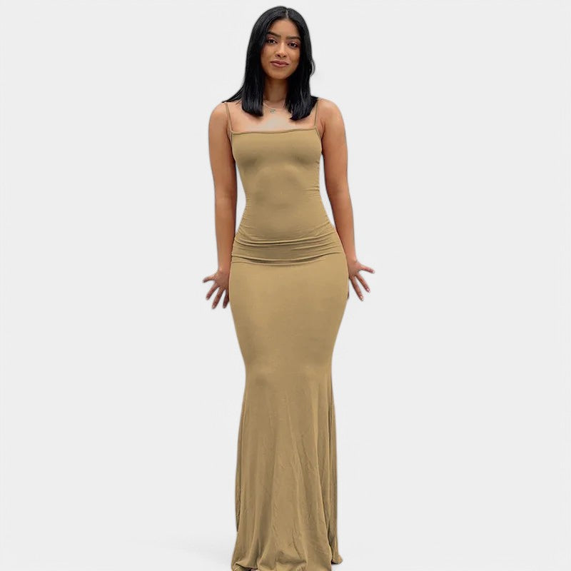 Gleame.-Jurken &amp; Jumpsuits-Gleame Dress - Lange bodyconjurk met spaghettibandjes