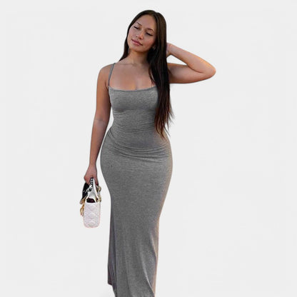 Gleame.-Jurken &amp; Jumpsuits-Gleame Dress - Lange bodyconjurk met spaghettibandjes