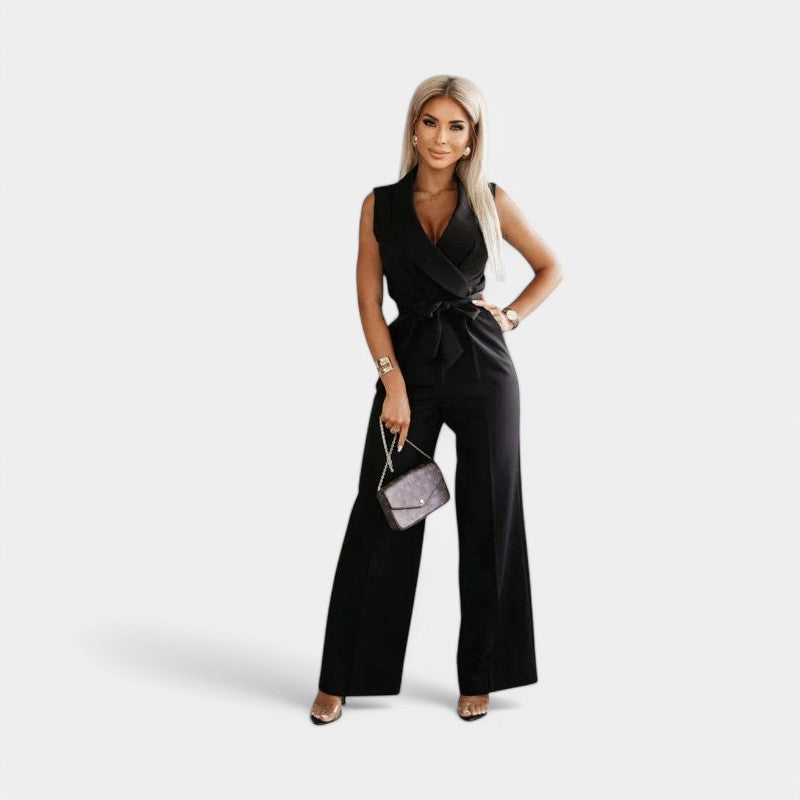 Gleame.-Jurken &amp; Jumpsuits-Gleame Jumpsuit - Elegante jumpsuit met wijde pijpen