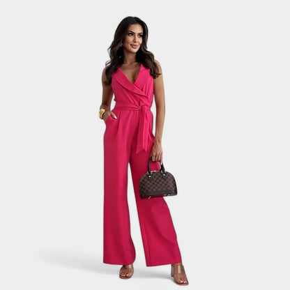 Gleame.-Jurken &amp; Jumpsuits-Gleame Jumpsuit - Elegante jumpsuit met wijde pijpen